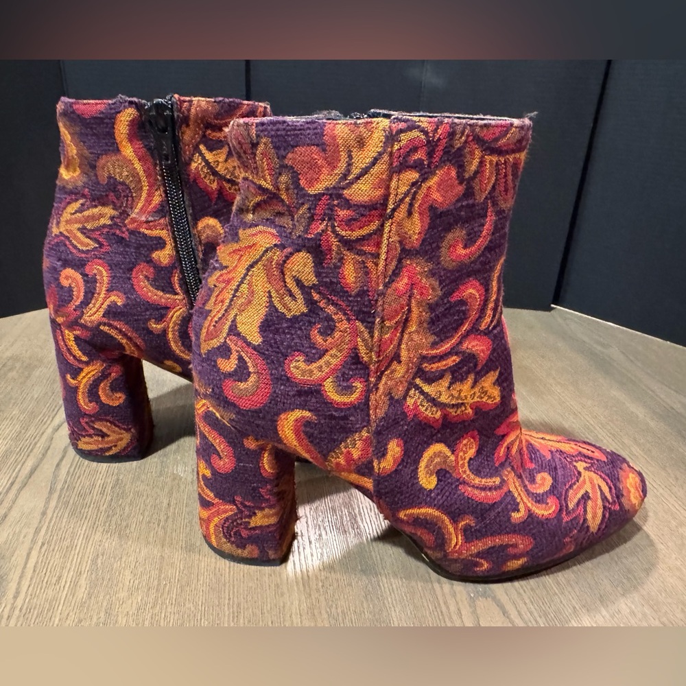 Linea Azzurra: Made in Italy: Floral Baroque Patterned Ankle Boots women size 37 - Picture 6 of 12